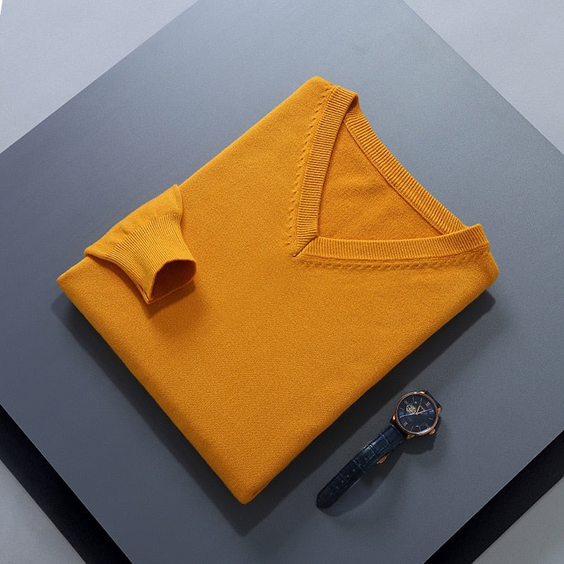 Refined V-Neck Knit Sweater