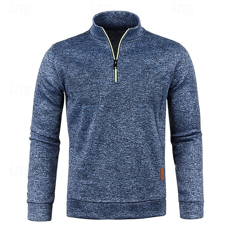 Quarter-Zip Textured Pullover Sweater