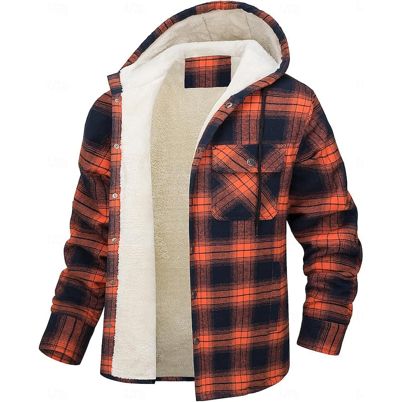 Hooded Check Overshirt