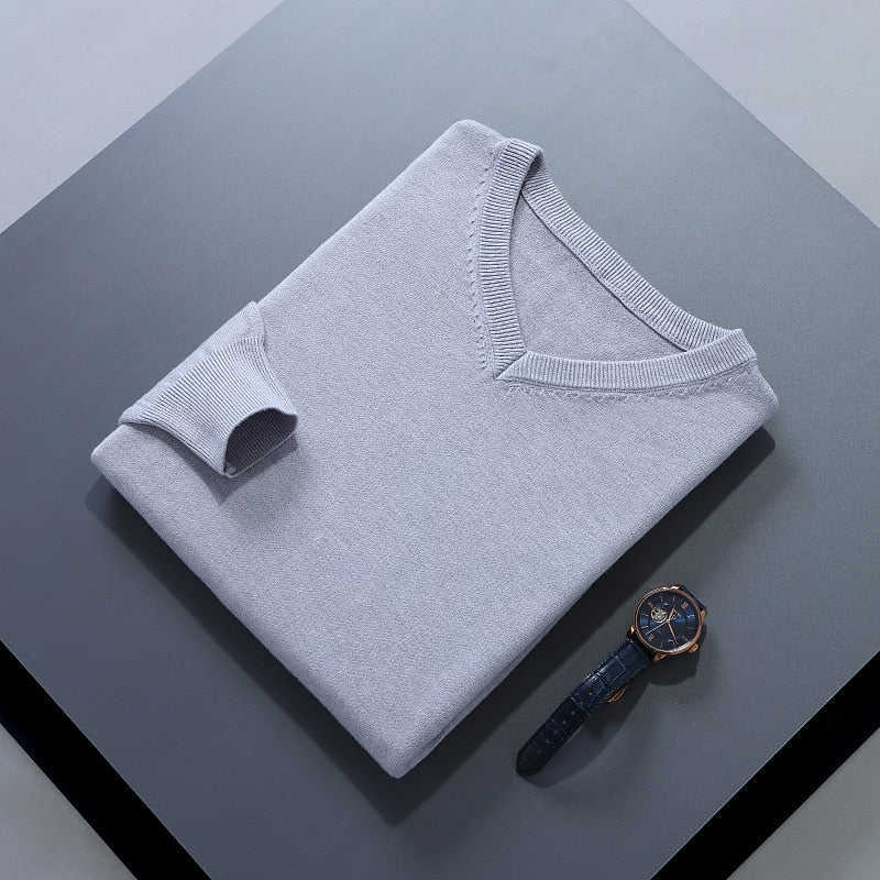 Refined V-Neck Knit Sweater