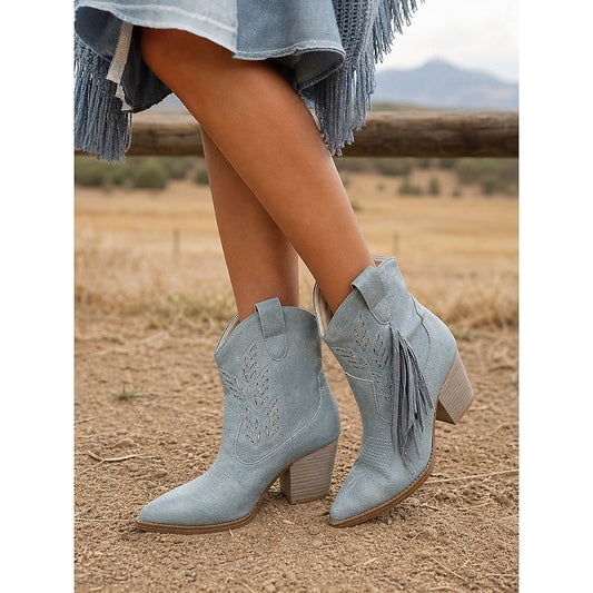 Tasseled Western Ankle Boots