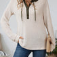 Relaxed Waffle-Knit Hooded Top