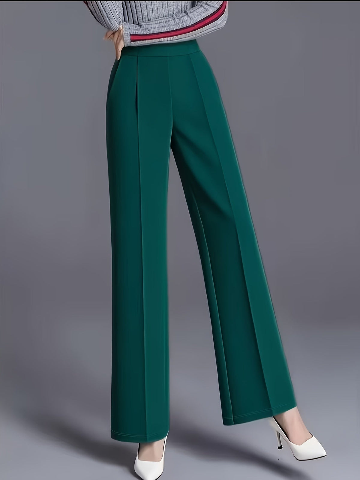 High-Waisted Wide-Leg Trousers