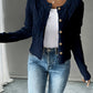 Cable-Knit Button-Front Cardigan