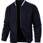 Textured Zip-Up Bomber Jacket