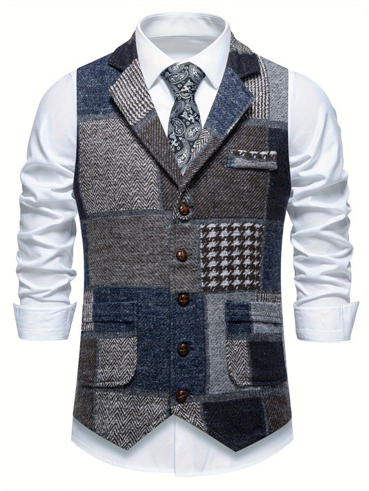Patchwork Herringbone Waistcoat