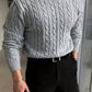 Cable Knit Crew Neck Sweater