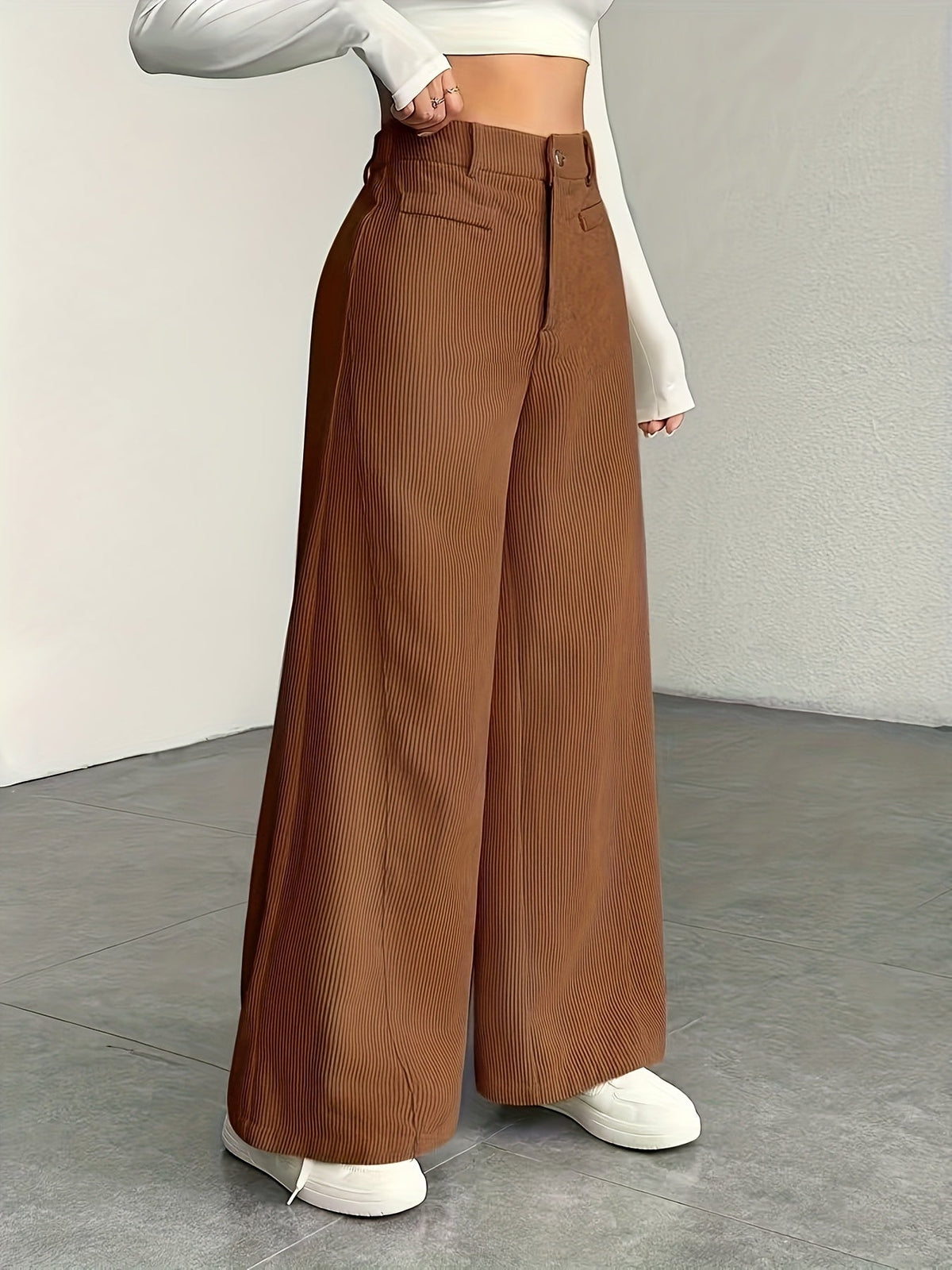 High-Waisted Wide-Leg Trousers