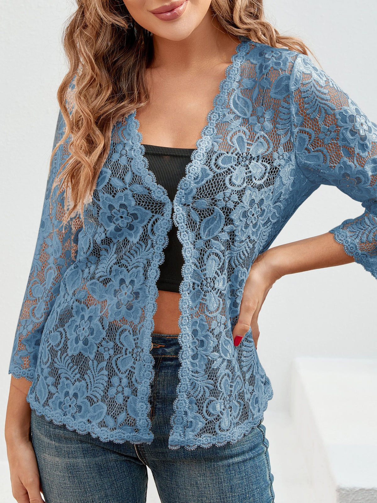 Floral Openwork Cardigan