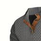 Stand Collar Button Henley Sweater