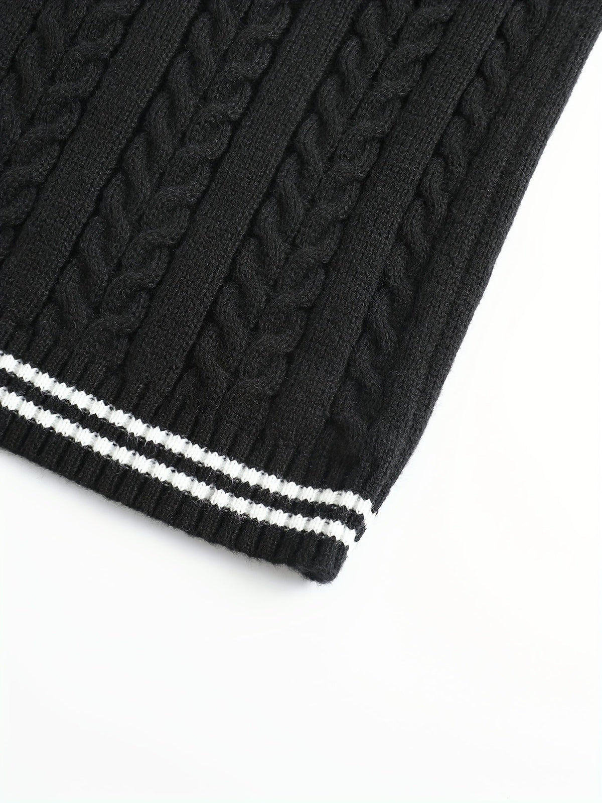 Cable-Knit V-Neck Sweater Vest