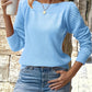 Openwork Sleeve Crew Neck Sweater