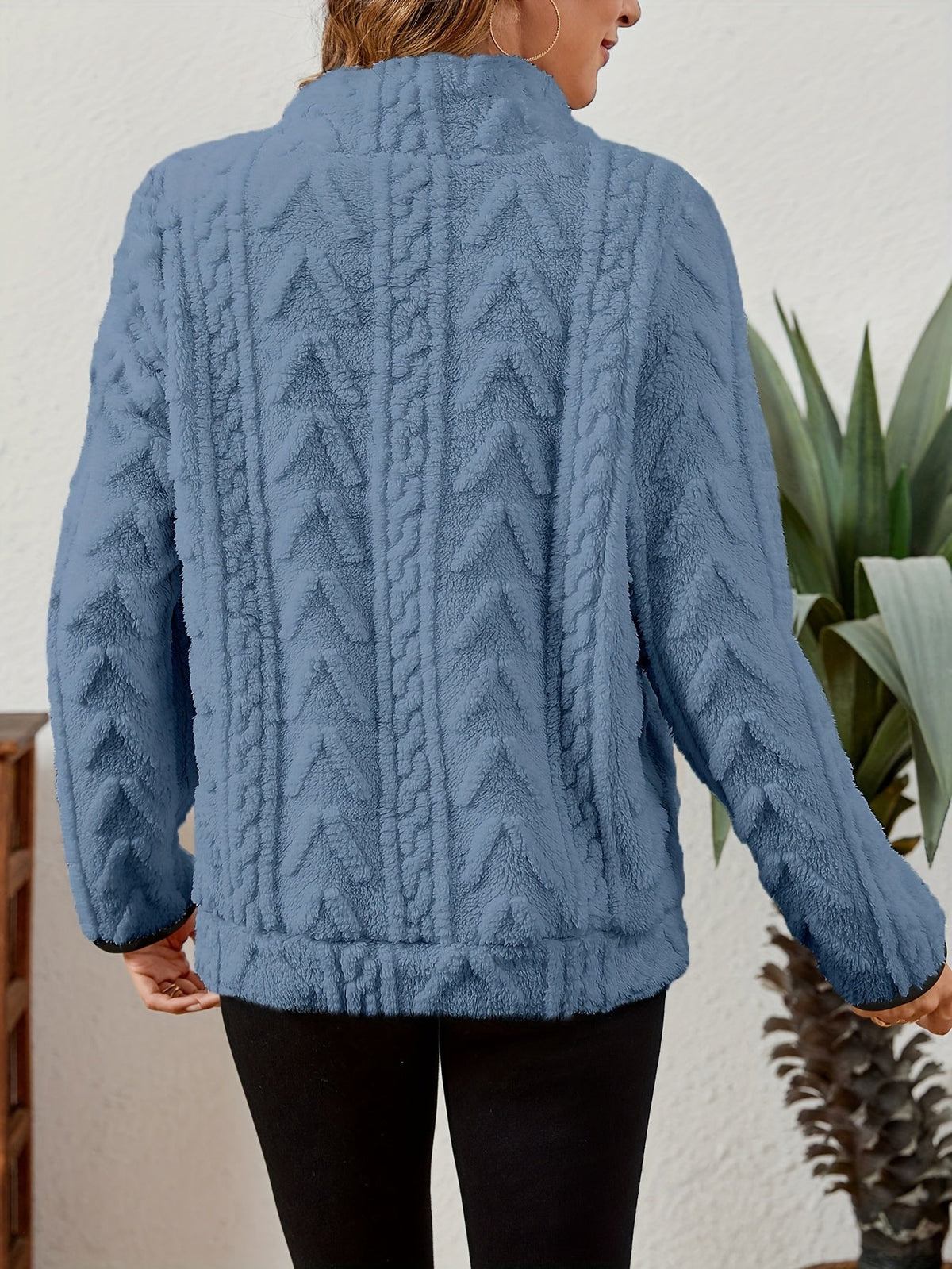 Half-Zip Textured Pullover