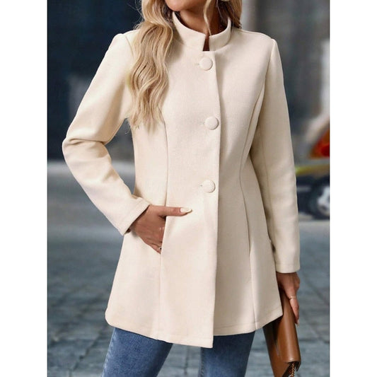 Tailored Stand-Collar Coat