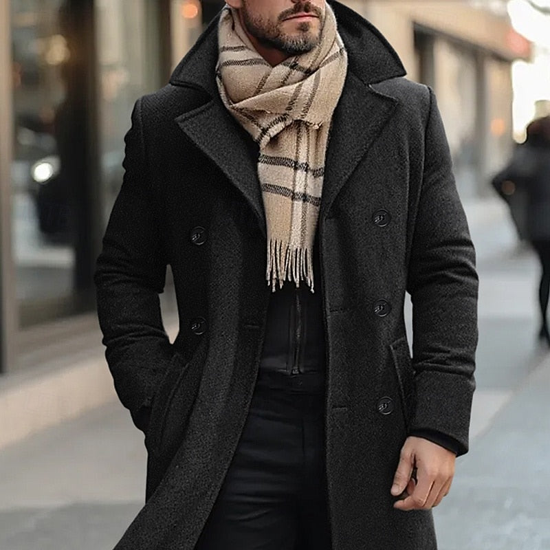 Tailored Double-Breasted Overcoat