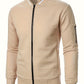 Textured Zip-Up Bomber Jacket
