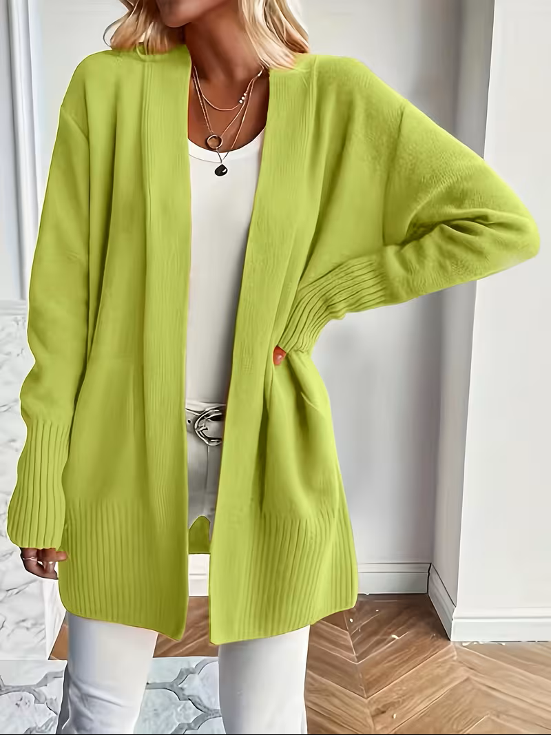 Relaxed Open-Front Cardigan