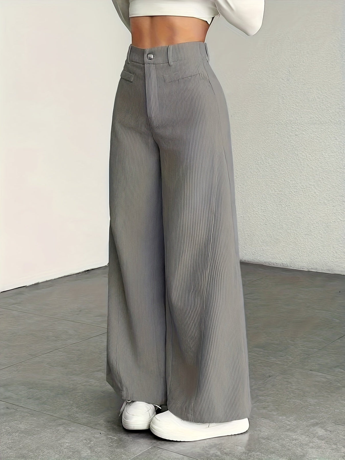 High-Waisted Wide-Leg Trousers