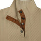 Stand Collar Button Henley Sweater