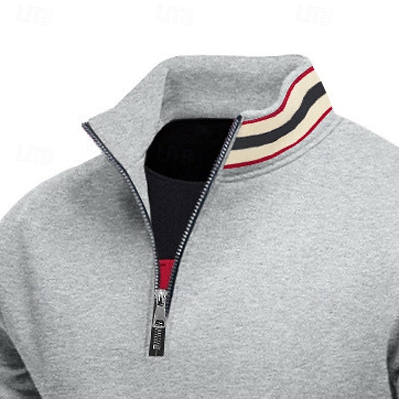 Quarter-Zip Stand-Collar Pullover