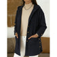 Hooded Button-Front Coat
