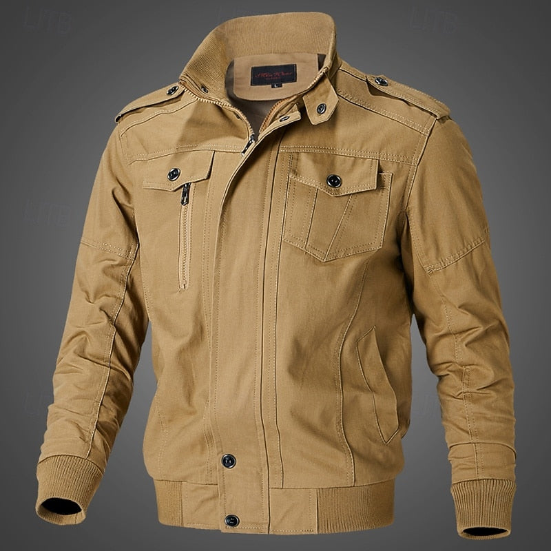 Rugged Stand-Collar Field Jacket