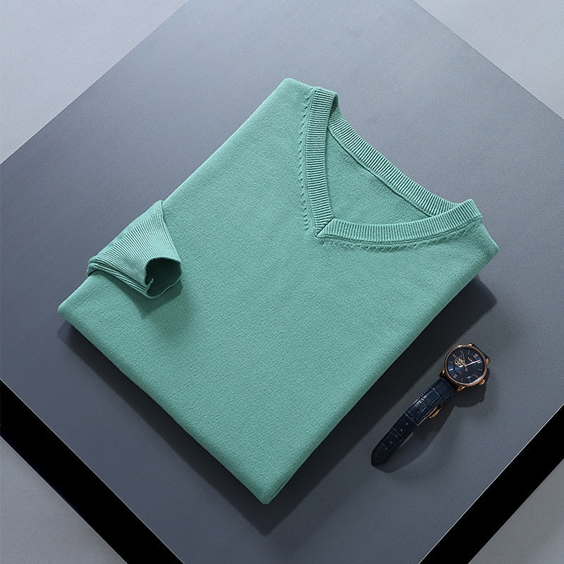 Refined V-Neck Knit Sweater