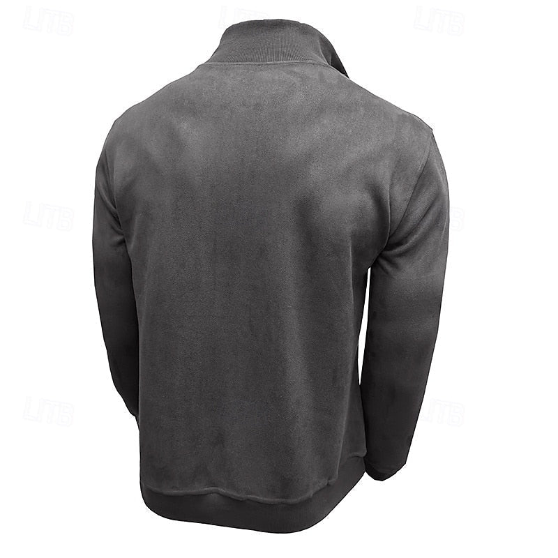 Quarter-Zip Stand-Collar Sweatshirt