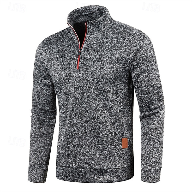 Quarter-Zip Textured Pullover Sweater