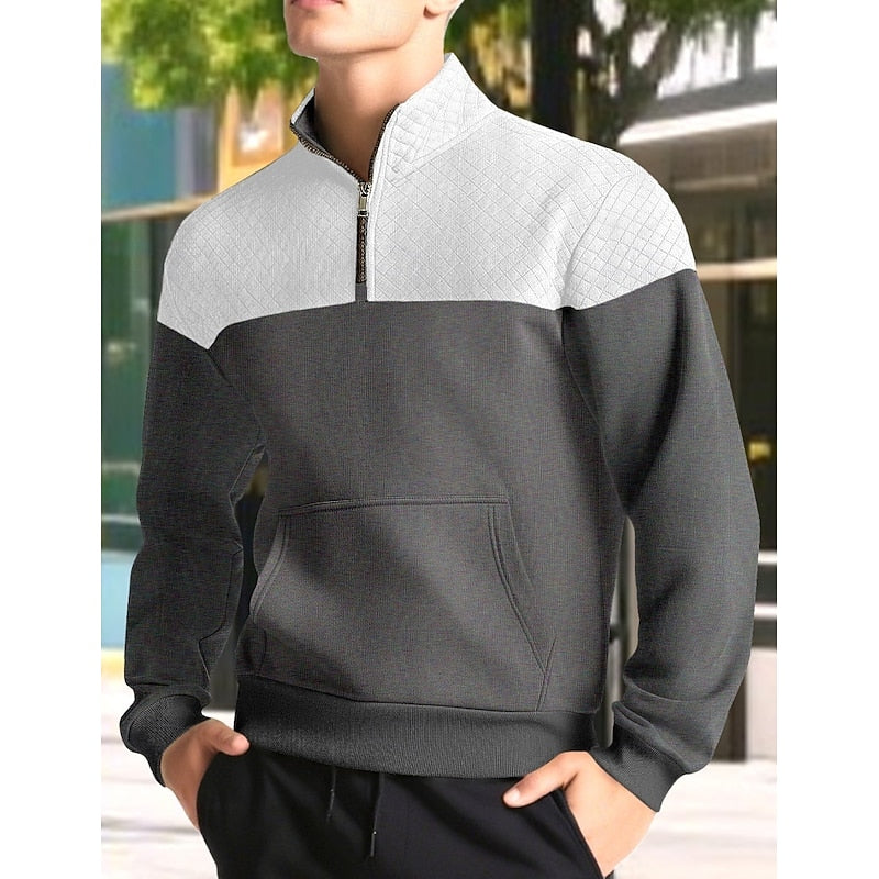 Textured Quarter-Zip Sweatshirt