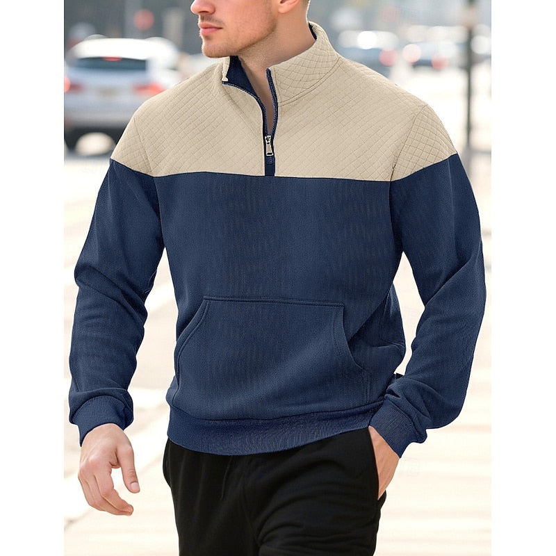 Textured Quarter-Zip Sweatshirt