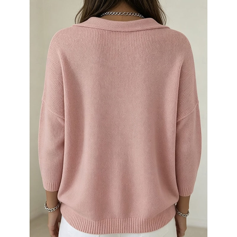 Cowl-Neck Knit Sweater