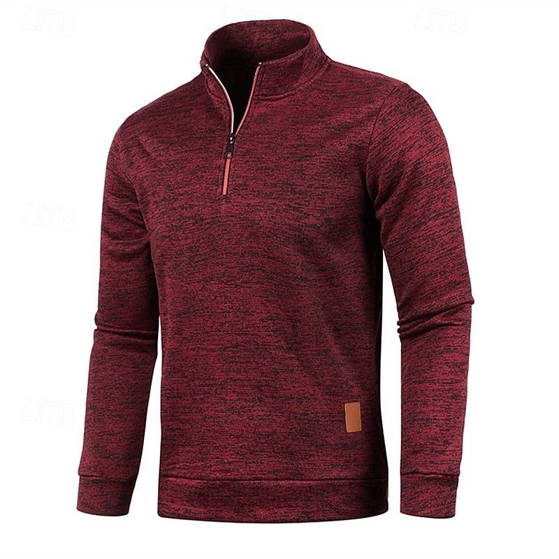 Quarter-Zip Textured Pullover Sweater