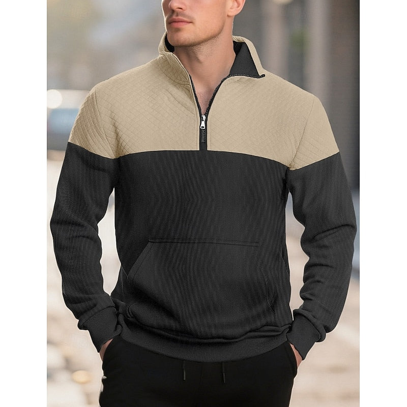 Textured Quarter-Zip Sweatshirt