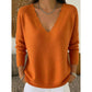 Scalloped V-Neck Pullover