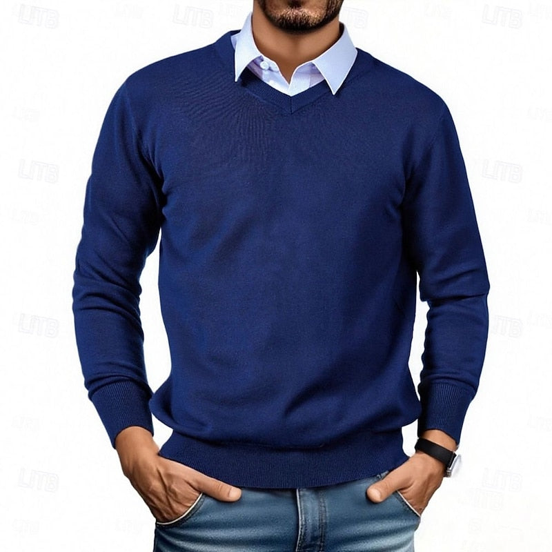 Refined V-Neck Knit Sweater