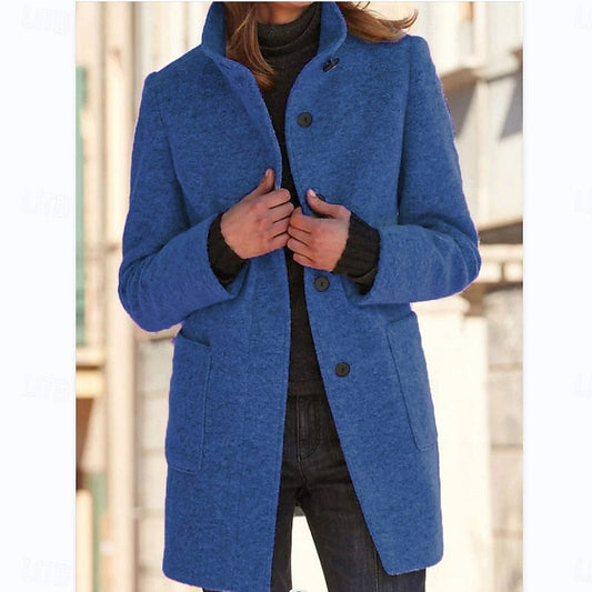 Tailored Stand-Collar Coat