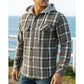 Hooded Plaid Shirt Jacket