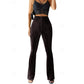 High-Waist Ribbed Flared Trousers
