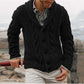 Cable-Knit Shawl Collar Cardigan