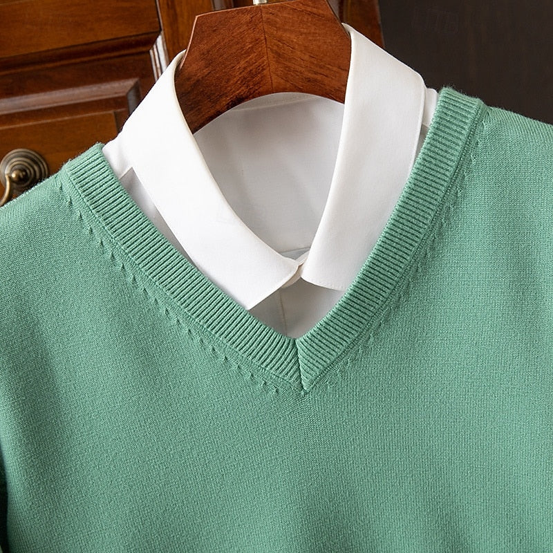 Classic V-Neck Knit Sweater