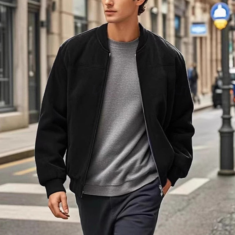 Stand-Collar Zip Jacket