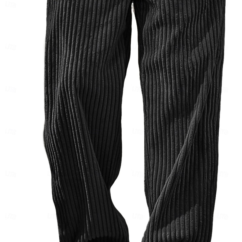 Relaxed Ribbed Wide-Leg Pants