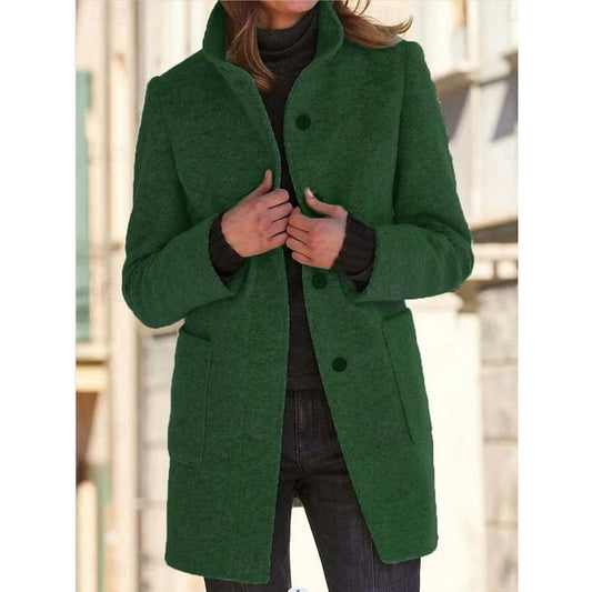 Tailored Stand-Collar Coat