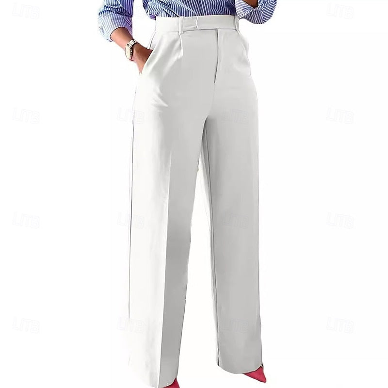 Tailored High-Waist Straight Leg Pants