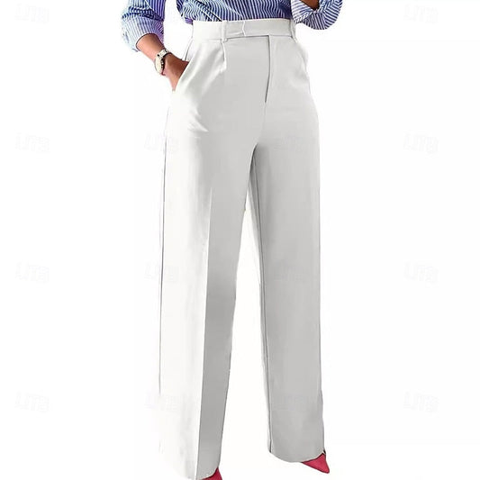Tailored High-Waist Straight Leg Pants