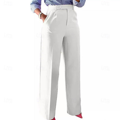 Tailored High-Waist Straight Leg Pants