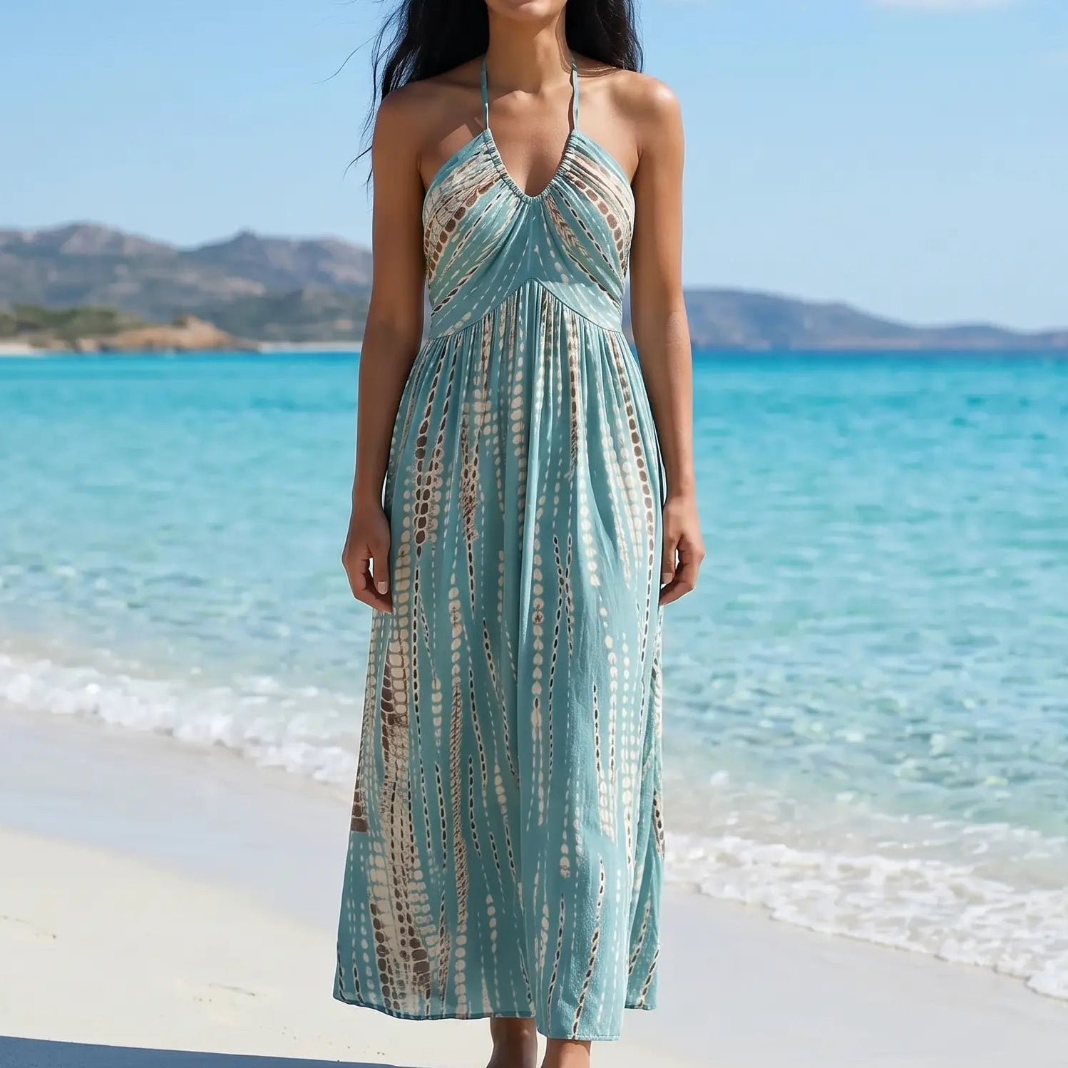 Zendru - Halter Maxi Resort Dress