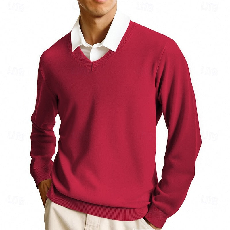 Classic V-Neck Knit Sweater