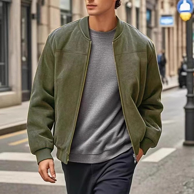 Stand-Collar Zip Jacket